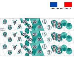 Coupon pour fanions motif raton laveur aquarelle