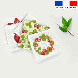Coupon lingettes lavables + essuie-main motif maitresse fraise