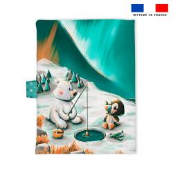 Patron protège carnet de santé personnalisé - Animaux du Froid renne et renard - Création Stillistic