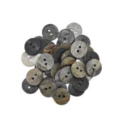 Lot de 36 boutons pierre rond 15mm gris argenté