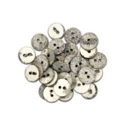 Lot de 36 boutons pierre rond 15mm écru