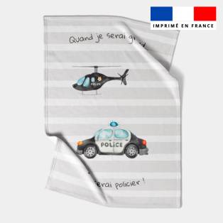 Coupon couverture imprimé policier aquarelle