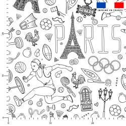 Tissu à Colorier : Coton à colorier motif sports olympiques