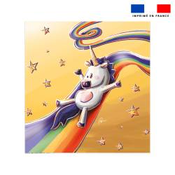 Coupon couverture imprimé licorne toboggan - Création Stillistic