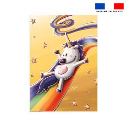 Coupon couverture imprimé licorne toboggan - Création Stillistic