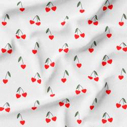 Cerise en forme de coeur rouge - Fond blanc