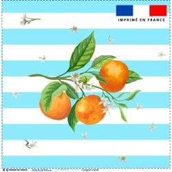 Coupon 45x45 cm motif oranges et fleurs d'oranger