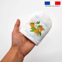 Kit mini-gants nettoyants motif nounou et fleurs d'oranger