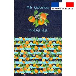 Kit pochette jean motif nounou et fleurs d'oranger