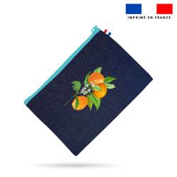 Kit pochette jean motif oranges et fleurs d'oranger