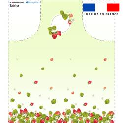 Patron imprimé pour tablier motif fraise