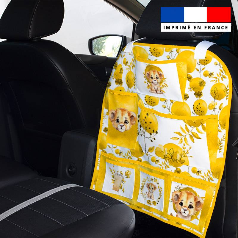 Patron pour organisateur de voiture motif lionceau aquarelle + Coupon pochette Offert