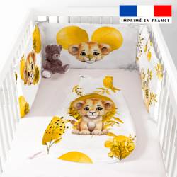 Coupon pour tour de lit motif lionceau aquarelle