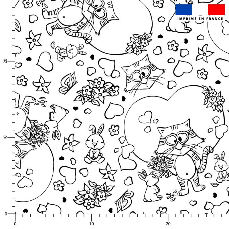 Coton à colorier motif chat et lapin - Création Stillistic