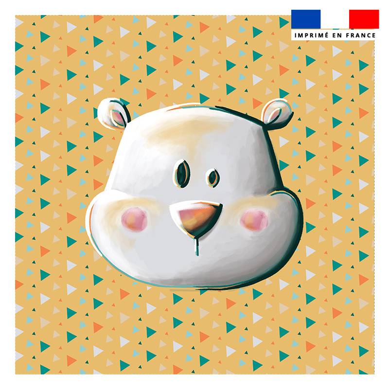 Coupon 45x45 cm imprimé animaux du froid ours - Création Stillistic