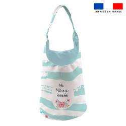 Kit sac seau motif maitresse et fleurs roses