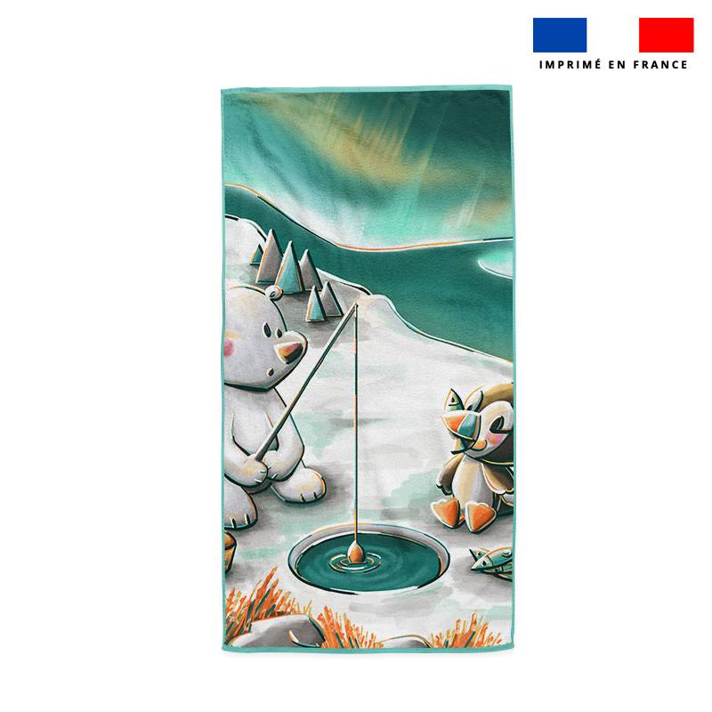 Coupon pour serviette de plage motif aventure polaire - Création Stillistic