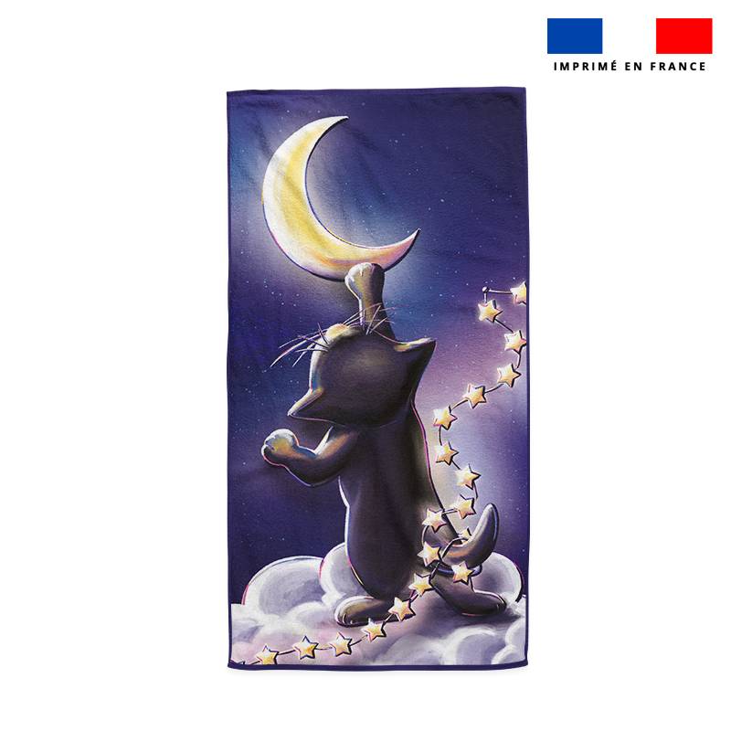 Coupon serviette de plage motif chat Sirius - Création Stillistic