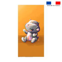 Coupon serviette de plage motif hippopotame - Création Stillistic