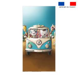 Coupon serviette de plage motif hippopotame van - Création Stillistic