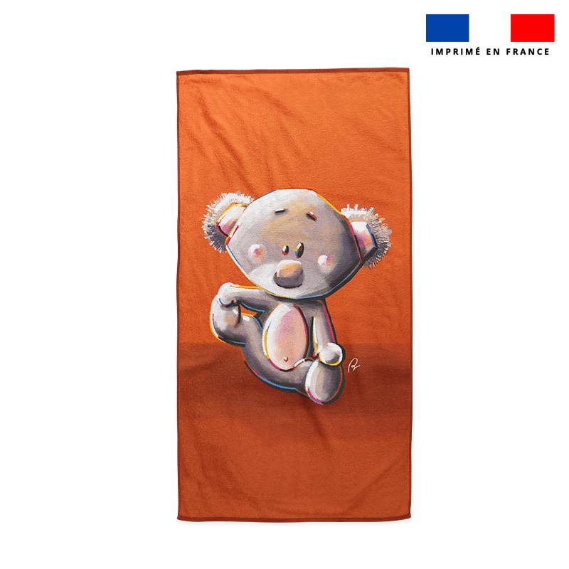 Coupon serviette de plage motif bébé koala - Création Stillistic