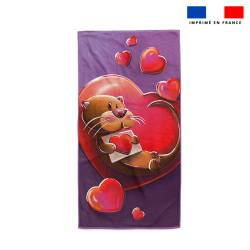 Coupon serviette de plage motif loutre - Création Stillistic