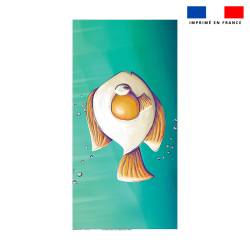 Coupon serviette de plage motif poisson oeuf - Création Stillistic