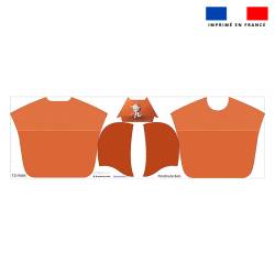 Kit poncho de bain orange motif chat - Création Stillistic