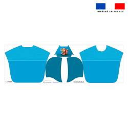 Kit poncho de bain bleu motif bébé écureuil - Création Stillistic