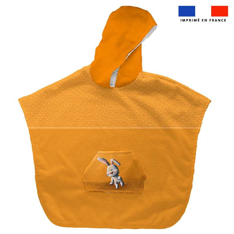 Kit poncho de bain jaune motif lapin - Création Stillistic