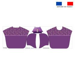 Kit poncho de bain violet motif licorne - Création Stillistic