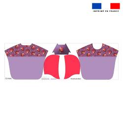 Kit poncho de bain violet motif loutre - Création Stillistic