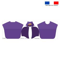 Kit poncho de bain violet motif lynx - Création Stillistic