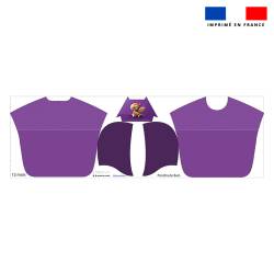 Kit poncho de bain violet motif perroquet - Création Stillistic