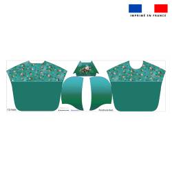 Kit poncho de bain vert motif singe - Création Stillistic