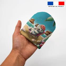 Kit mini-gants nettoyants motif hippo surf - Création Stillistic