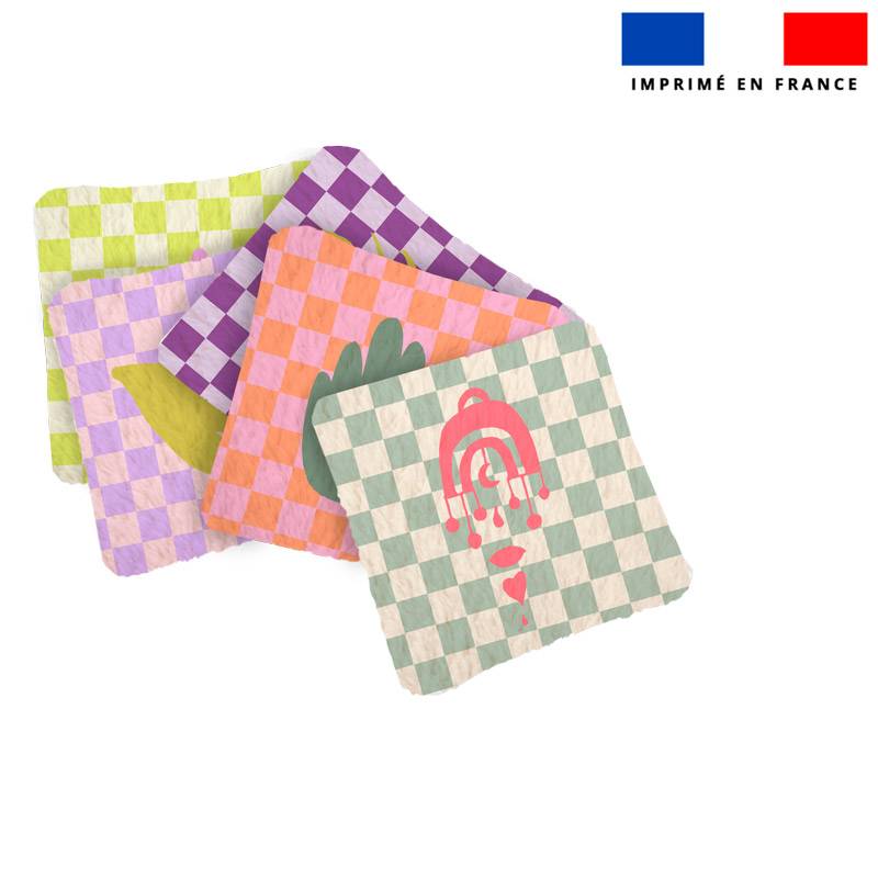 Coupon lingettes lavables motif positives vibes - Création Lili Bambou Design