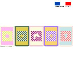 Lot de 5 essuie-mains en éponge motif positives vibes - Création Lili Bambou Design