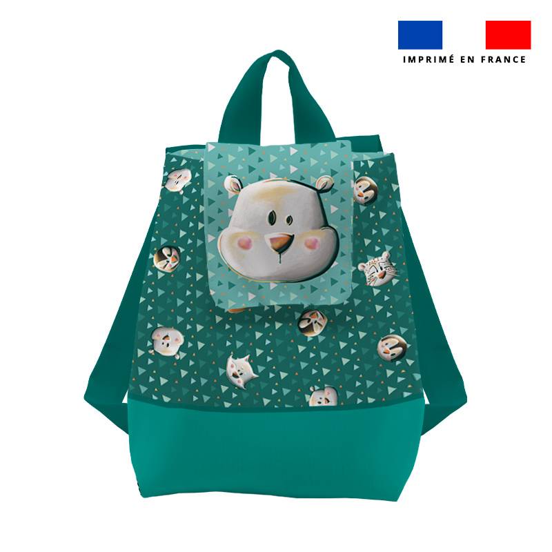 Kit sac à dos enfant motif ours polaire - Création Stillistic