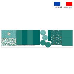 Kit trousse double compartiment motif macareux + 1 trousse assortie - Création Stillistic