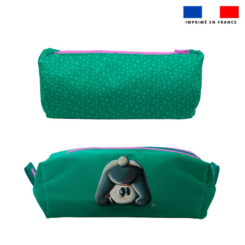 Kit trousse double compartiment motif bébé panda + 1 trousse assortie - Création Stillistic