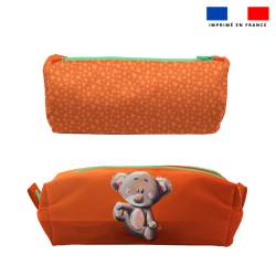 Kit trousse double compartiment motif koala + 1 trousse assortie - Création Stillistic