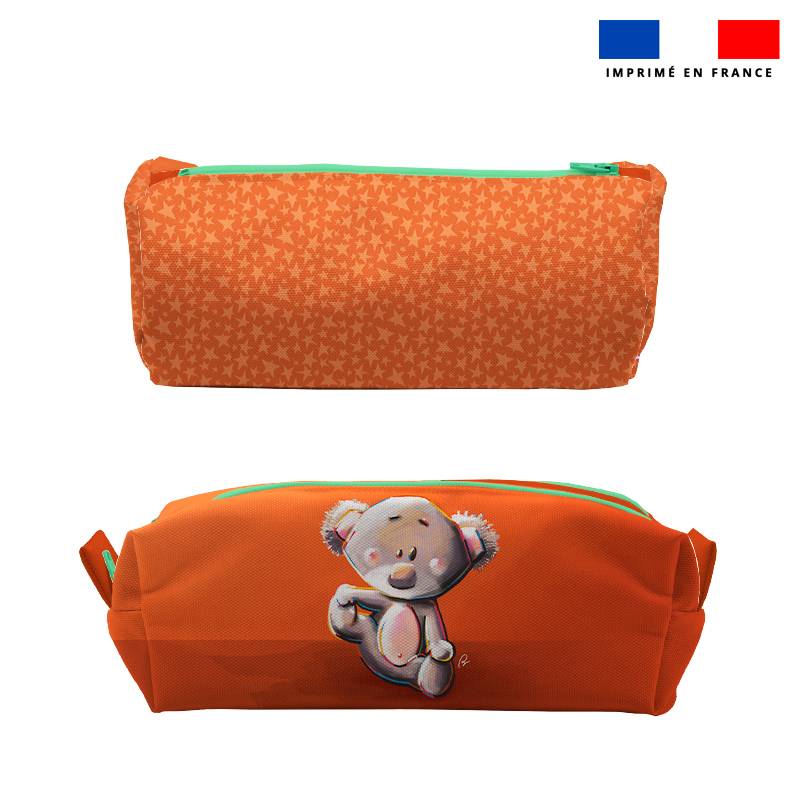 Kit trousse double compartiment motif koala + 1 trousse assortie - Création Stillistic