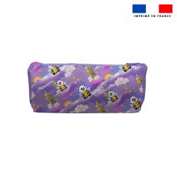 Kit trousse double compartiment motif panda ange + 1 trousse assortie - Création Stillistic