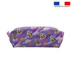 Kit trousse double compartiment motif ange panda + 1 trousse assortie - Création Stillistic