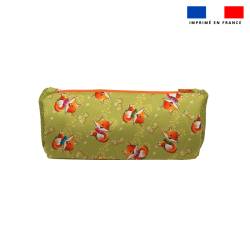 Kit trousse double compartiment motif renard + 1 trousse assortie - Création Stillistic