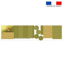 Kit trousse double compartiment motif renard + 1 trousse assortie - Création Stillistic