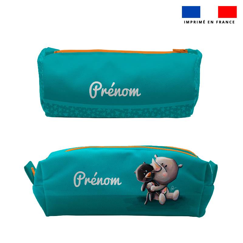 Kit trousses scolaires personnalisées - Bébé rhino et doudou - Création Stillistic