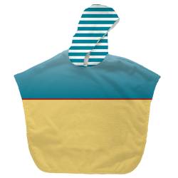 Kit poncho de bain bleu et jaune motif pirate - Création Stillistic