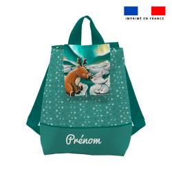 Kit sac à dos enfant personnalisé - Animaux du froid renne et renard - Création Stillistic